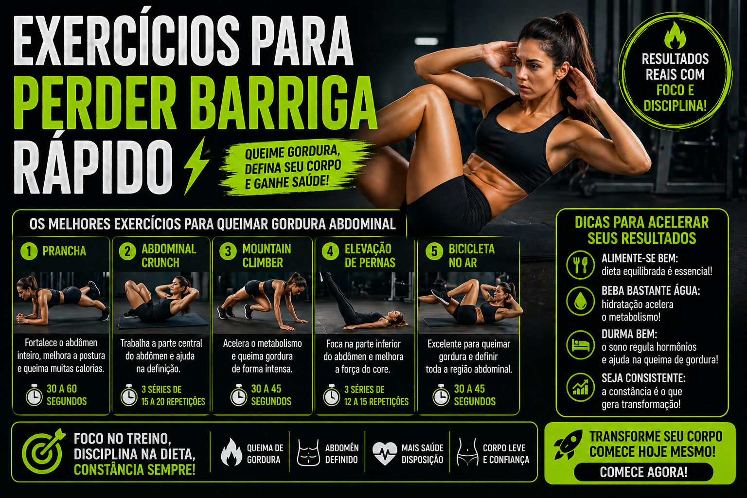 exercícios para perder barriga rápido