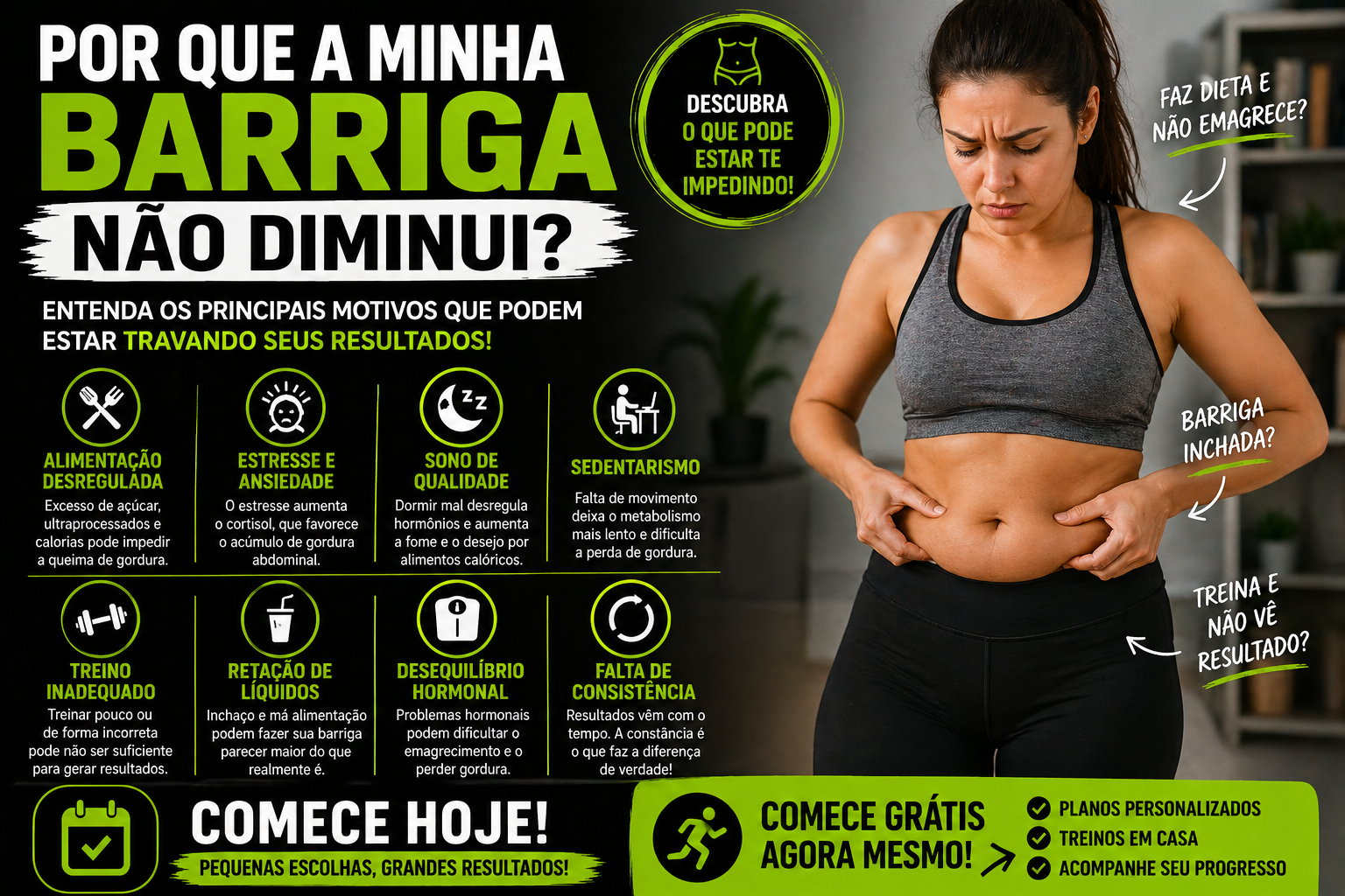 por que a barriga não diminui