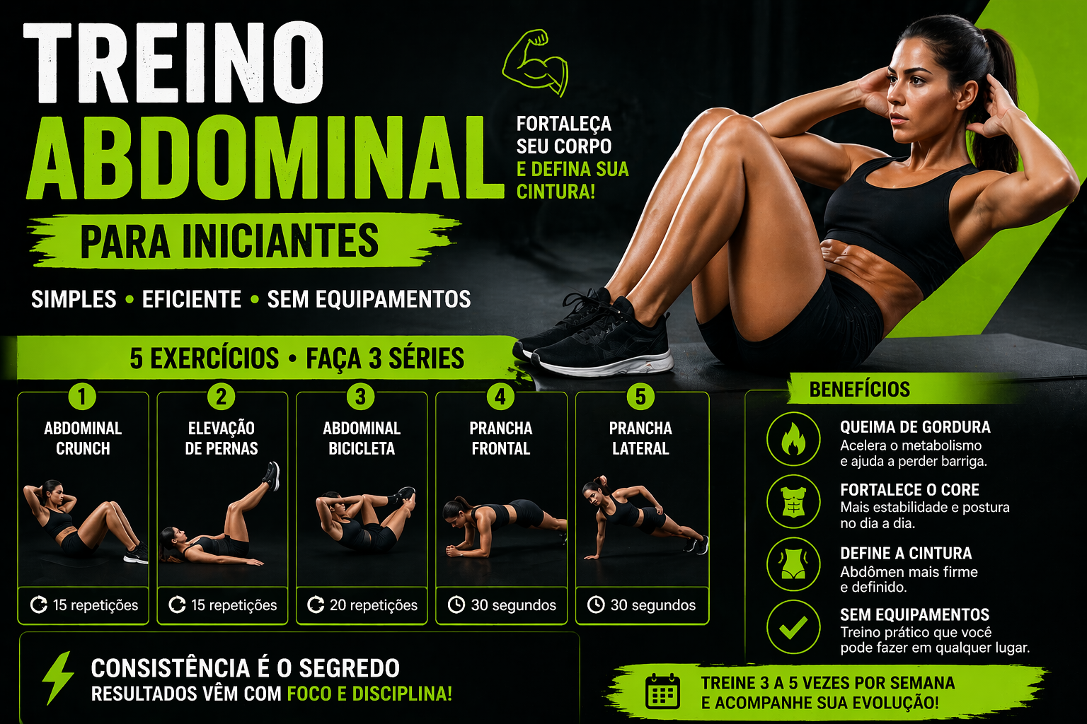 treino abdominal para iniciantes