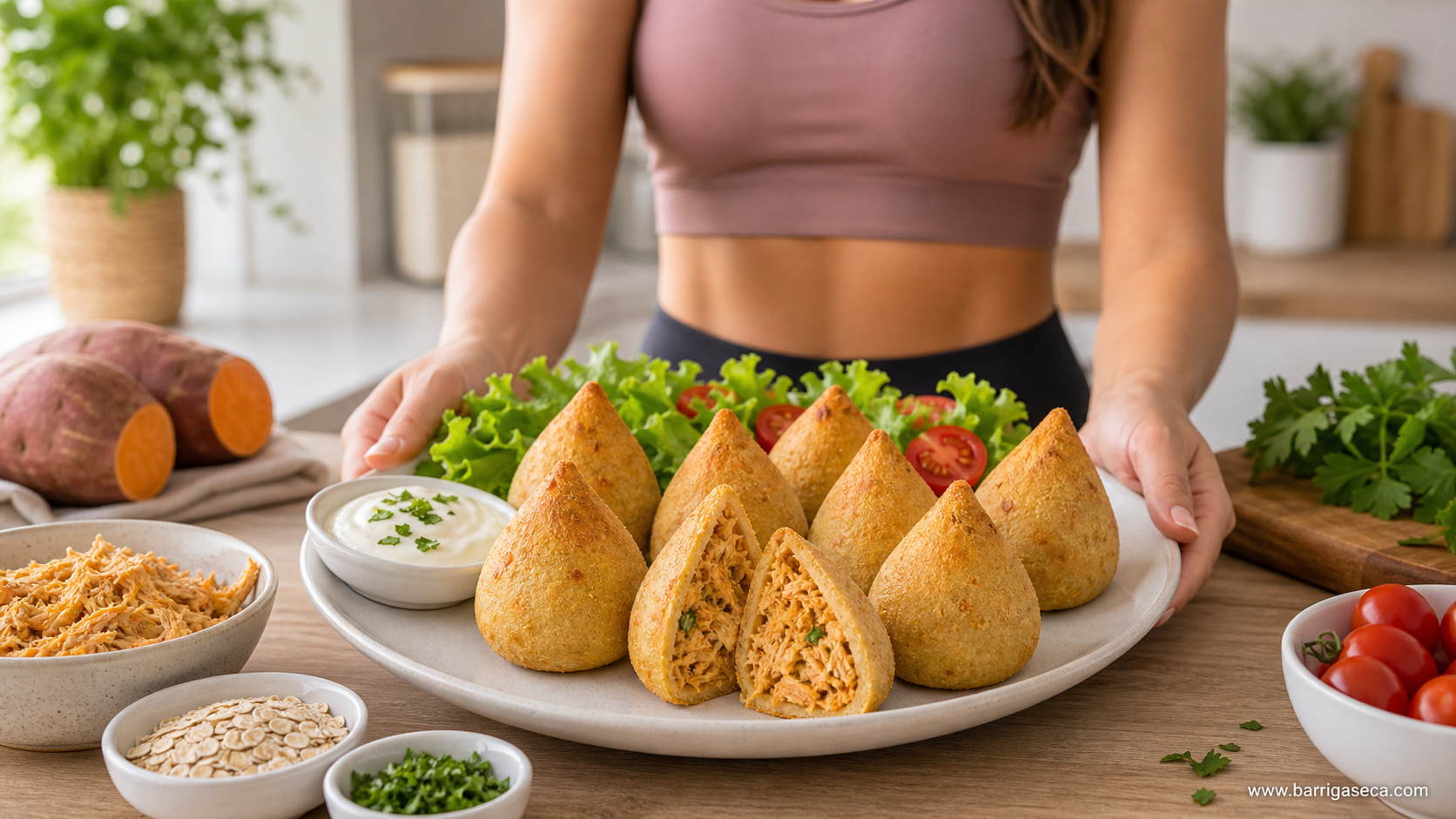 coxinha fit assada para emagrecer sem passar vontade