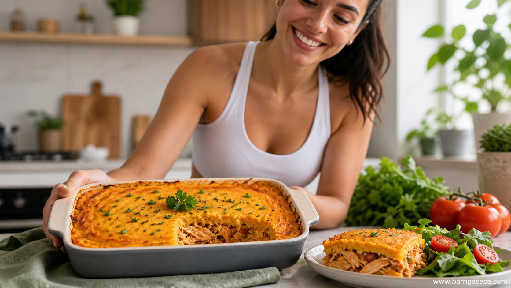 escondidinho fit de frango para jantar saudável