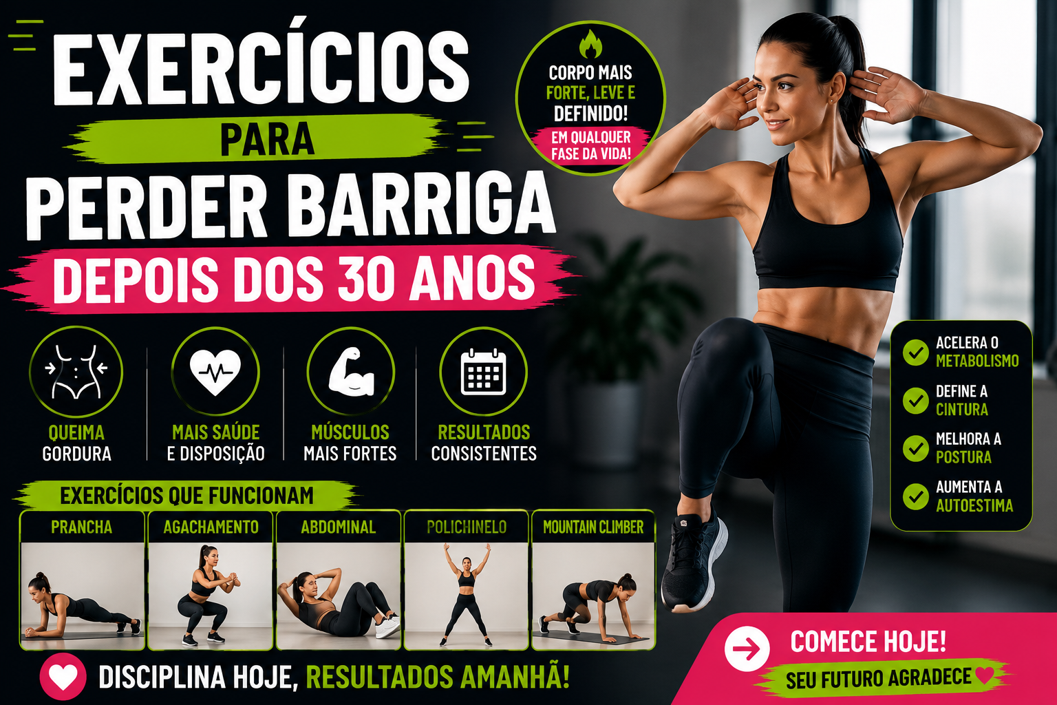 exercícios para perder barriga depois dos 30 anos