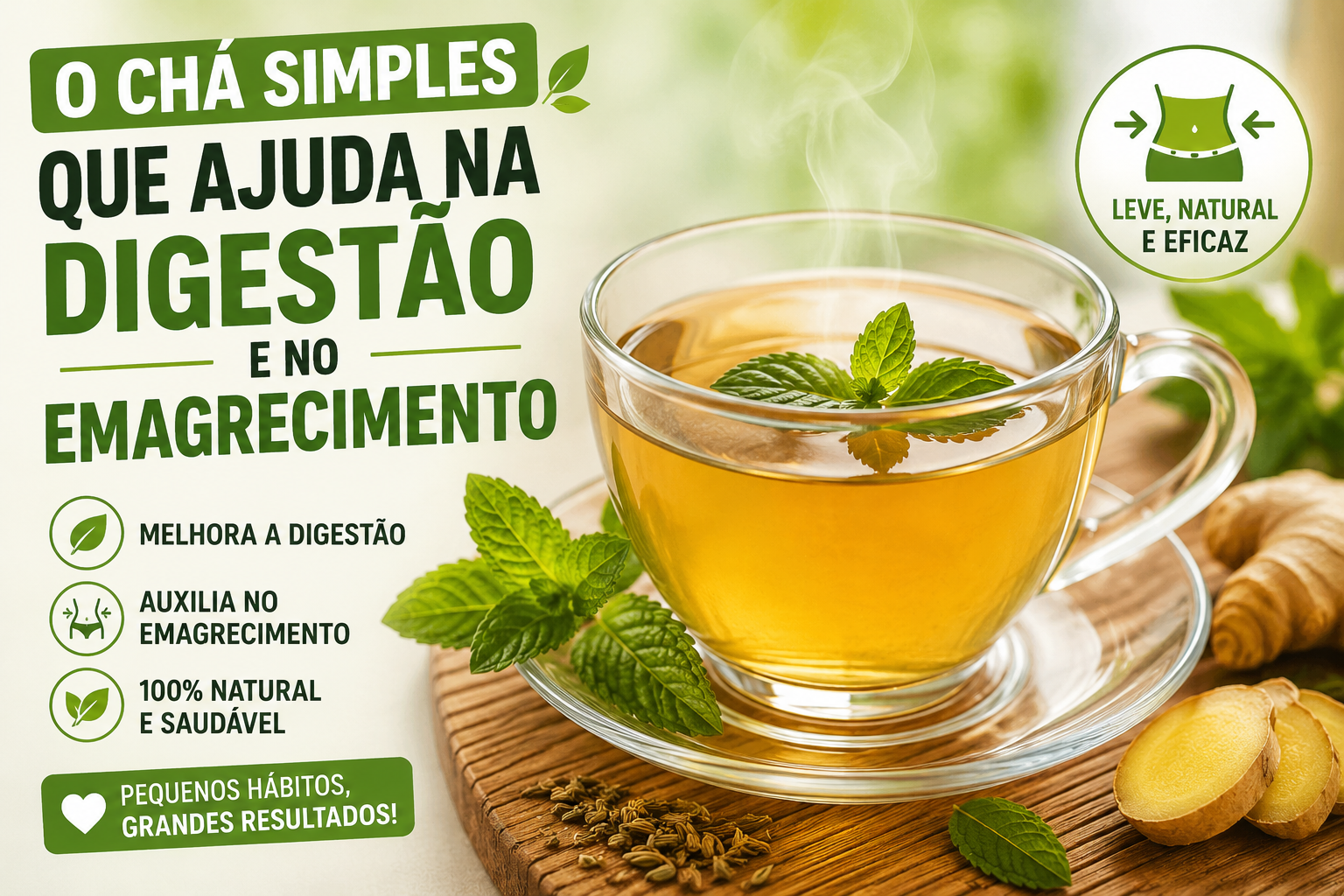 o chá simples que ajuda na digestão e no emagrecimento