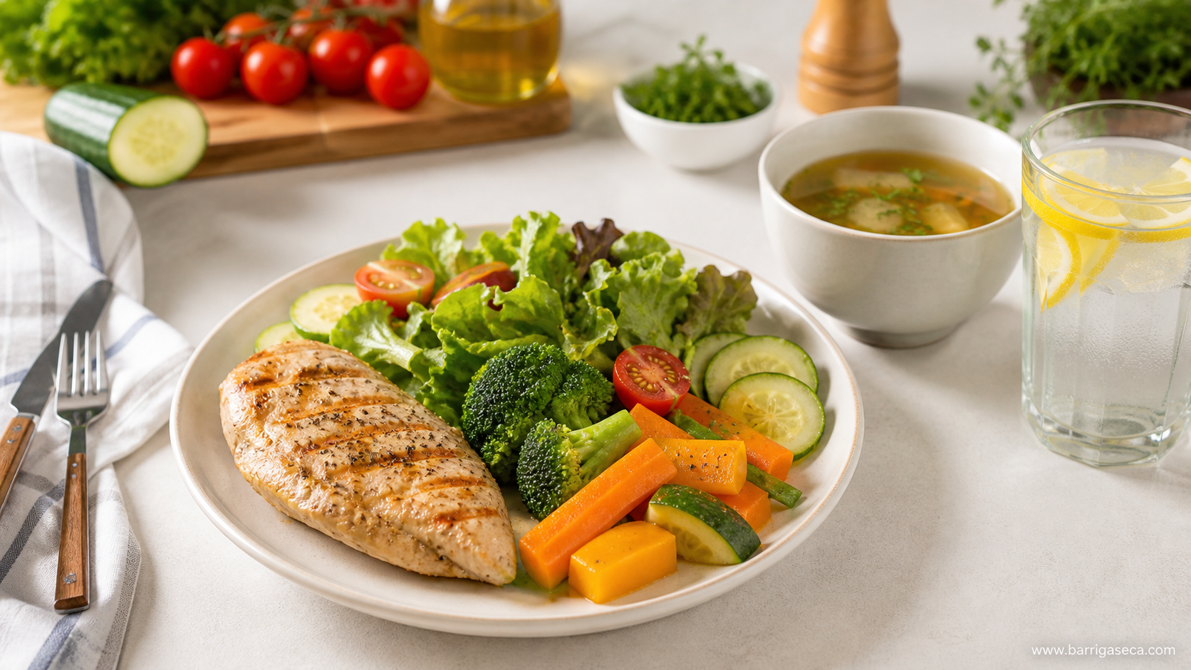 receita de jantar leve para secar barriga