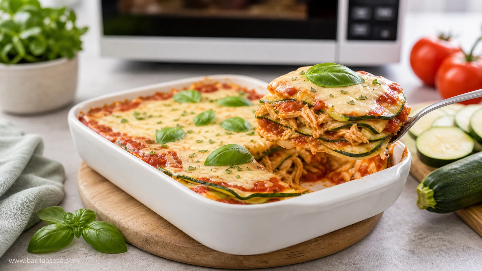lasanha fit de abobrinha no micro-ondas com pouquíssimas calorias