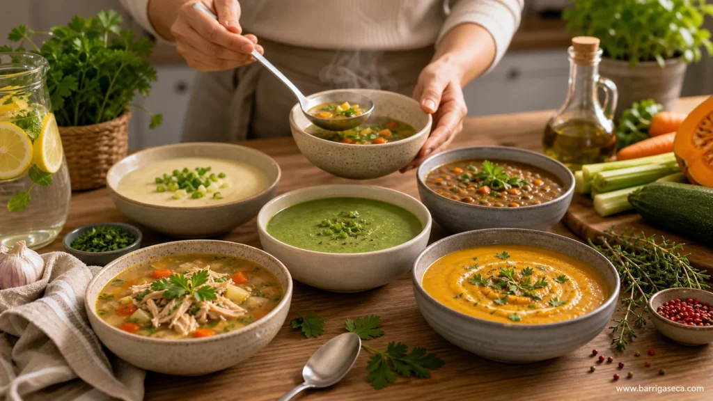 Sopas funcionais para satisfação e emagrecimento saudável