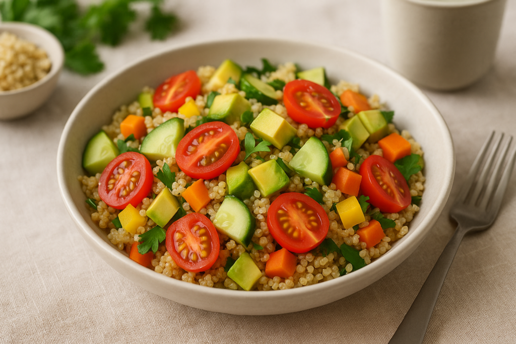salada colorida com quinoa