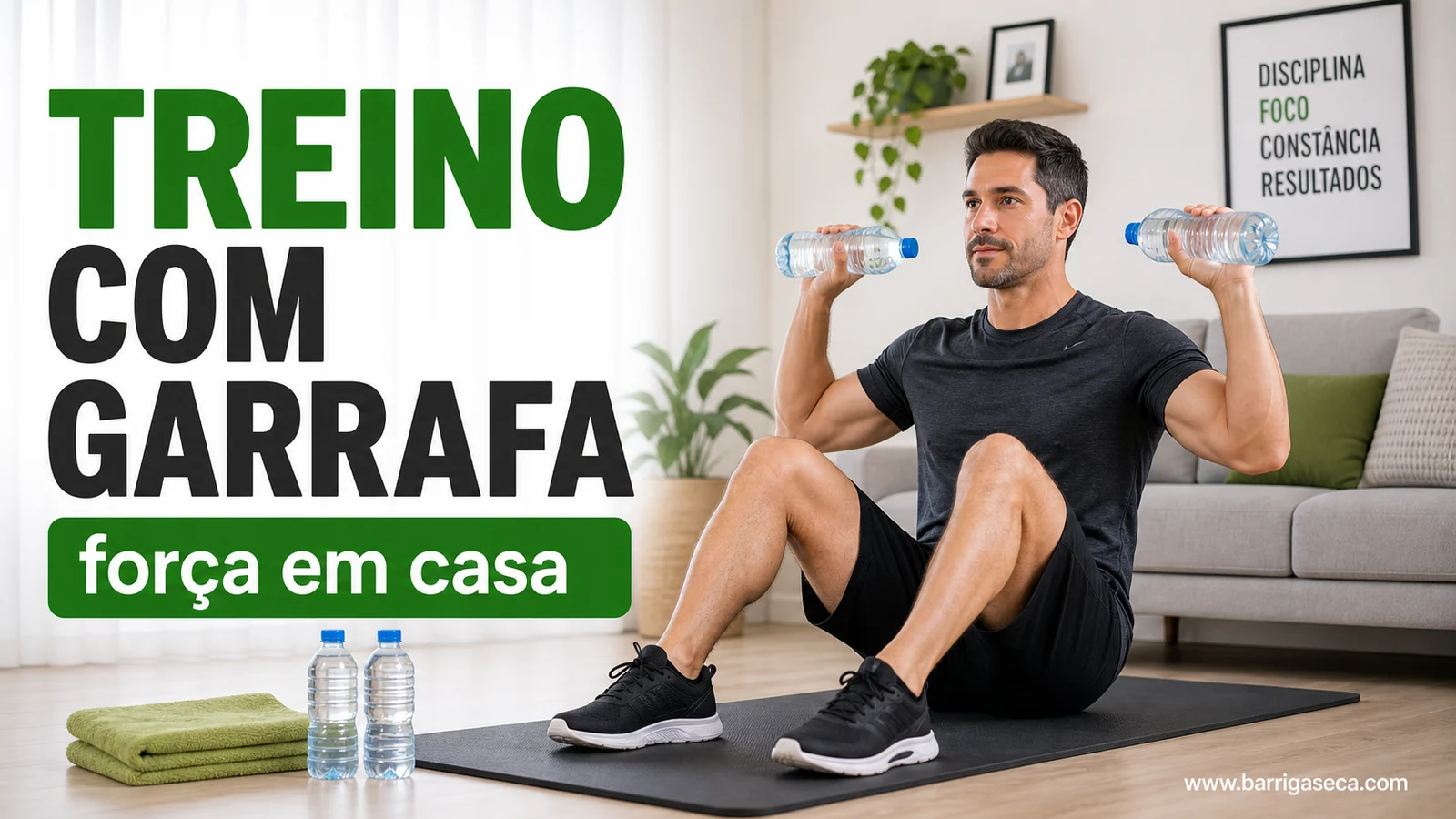 Treino com garrafa de água em casa para iniciantes